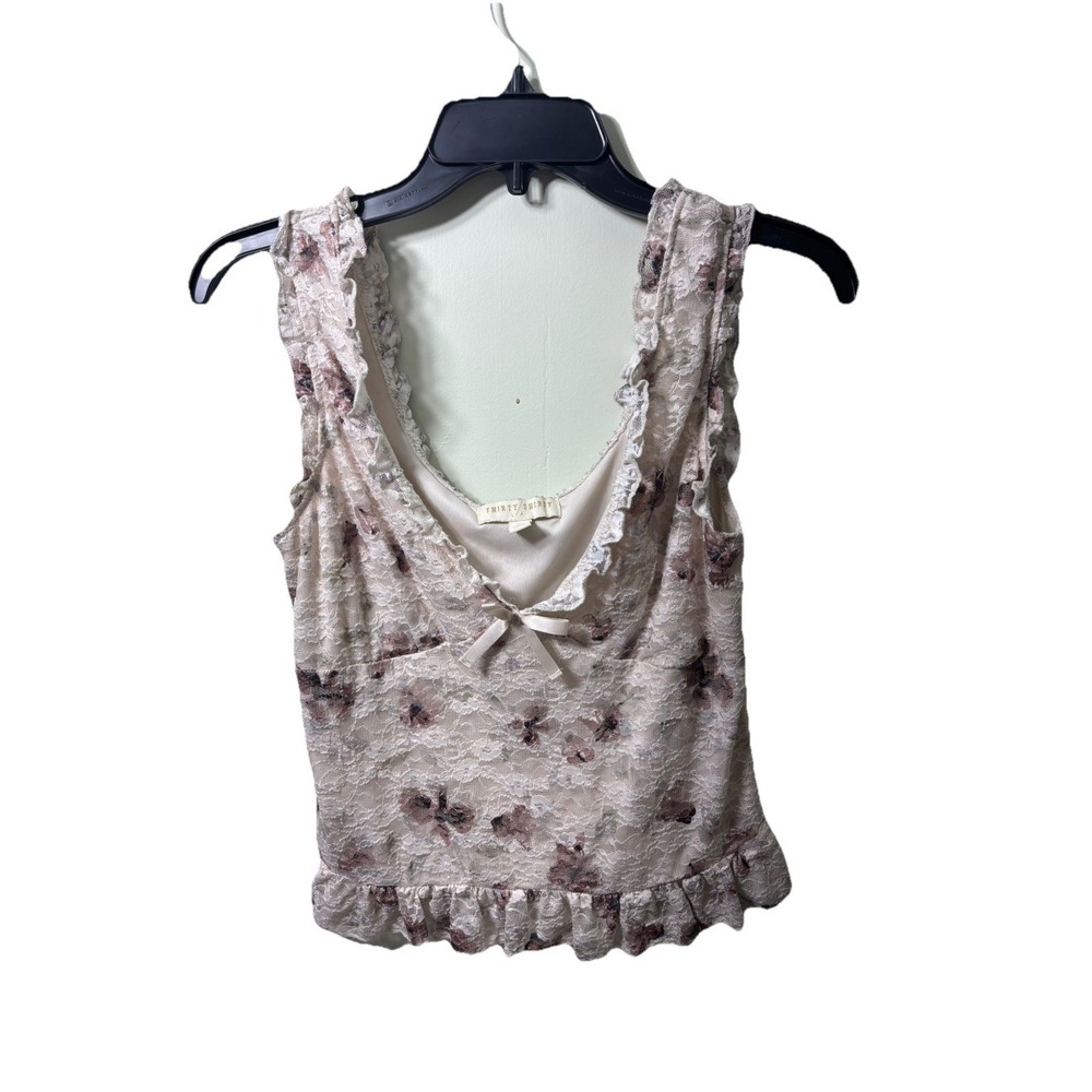 Thirty/Thirty LA Lace Floral Top Size Large Y2K Fairy Grunge Whimsygoth